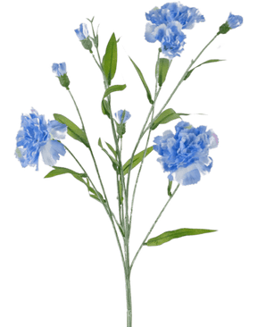 Fiore artificiale Garofano a grappolo 70 cm blu