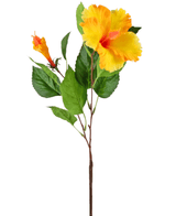 Fiore artificiale Hibiscus 64 cm giallo