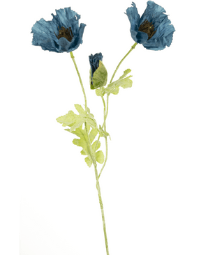 Fiore artificiale Papavero 73 cm blu scuro