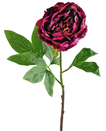 Fiore artificiale Peonia 61 cm melanzana