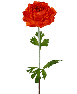 Fiore artificiale Ranunculus 51 cm arancio scuro