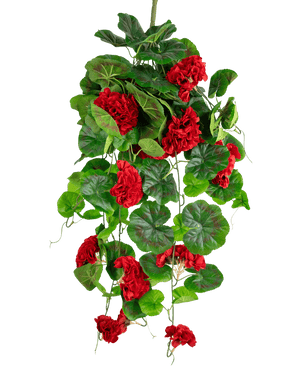 Piante Finte Sospesa Geranio 75 cm rosso