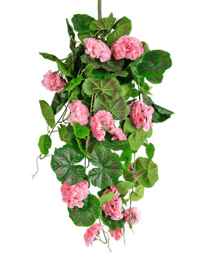 Piante Finte Sospesa Geranio 75 cm rosa