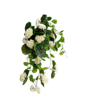 Piante Finte Sospesa Geranio 75 cm bianco