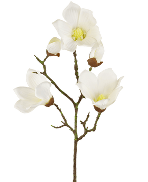 Magnolia Artificiale Real Touch Bianco 72cm