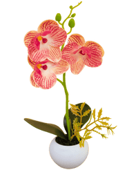 Orchidea artificiale 28 cm fucsia in vaso