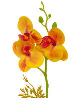 Orchidea artificiale 28 cm giallo/rosso in vaso