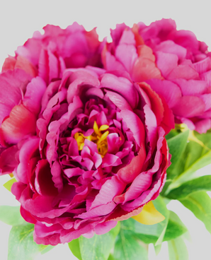 Composizione fiori finti Peony Aubergine 39 cm