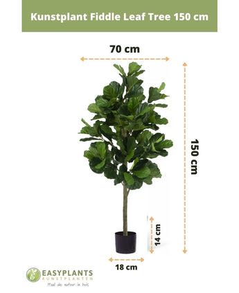 Pianta di tabacco artificiale Ficus Lyrate 150 cm