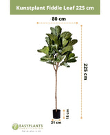 Pianta di tabacco artificiale Ficus Lyrate 225 cm