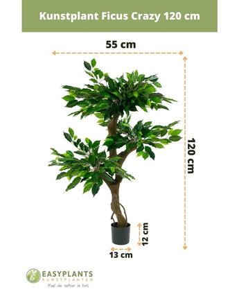 Piante Finte Ficus Crazy 120 cm