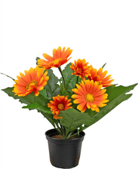 Piante Finte Gerbera 28 cm arancione