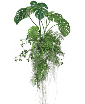Piante Finte da appendere Monstera/Fern ball 100 cm XL