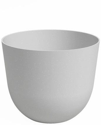 De Plantenbak Havanna Ø30cm x H25cm is een effen, lichtgrijze, ronde bloempot met een gladde matte afwerking, tegen een witte achtergrond.