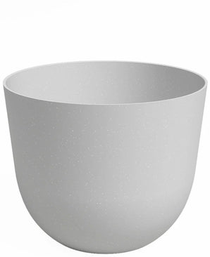 La fioriera Havanna Ø40 cm x H33 cm è un vaso da fiori rotondo in plastica grigio chiaro con una superficie liscia e senza decorazioni visibili o fori di drenaggio.
