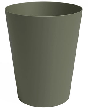 De Plantenbak Porto Ø40cm x H50cm is een olijfgroene, cilindervormige plantenbak met een licht taps toelopende vorm en glad oppervlak, afgebeeld tegen een witte achtergrond.