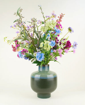 Composizione fiori finti in seta Purple Rain 97 cm