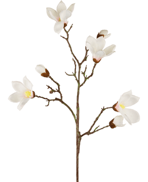 Ramo di magnolia artificiale Real Touch White 98 cm