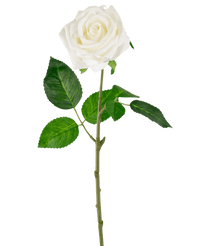 Rosa artificiale "Emine" Real Touch White 43cm