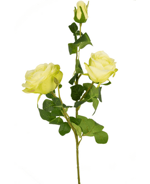 Rosa artificiale Neo deluxe 75 cm bianco/verde