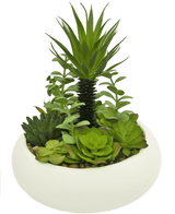 Succulente artificiali da giardino 25 cm in vaso ornamentale