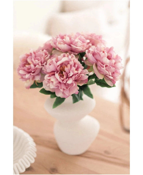 Bouquet di fiori artificiali in seta peonia rosa chiaro