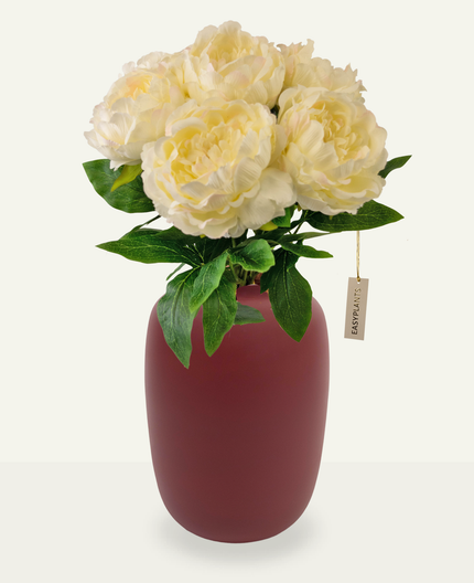 Composizione fiori finti Peonia Bianca 39 cm