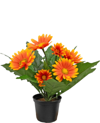 Pianta artificiale Gerbera 28 cm arancione