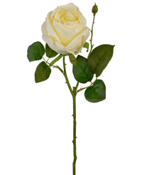 Rosa artificiale Deluxe 45 cm bianca