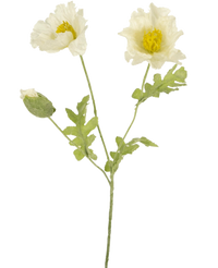 Fiore artificiale Papavero 73 cm bianco
