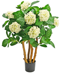 Ortensie artificiali bianche 85 cm