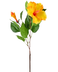 Fiore artificiale Hibiscus 64 cm giallo