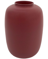 Il Vaso Artic Pink Ø21 x H29 cm è un vaso semplice realizzato in ceramica marrone con finitura opaca, un'ampia forma rotonda e un'apertura stretta nella parte superiore.