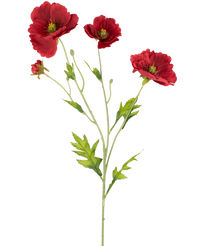 Papavero artificiale Real Touch Red 65 cm