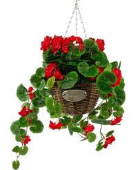 Begonia artificiale viola in cesto UV 70cm
