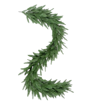 Il numero due è realizzato con rami di pino verde premium ghirlanda artificiale 100% PE ed è visualizzato su uno sfondo bianco.