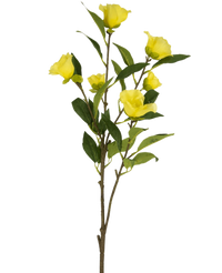 Fiore artificiale Camellia 80 cm giallo