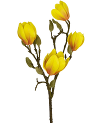 Fiore artificiale Magnolia 50 cm giallo/arancio
