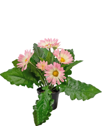 Pianta artificiale Gerbera 28 cm rosa