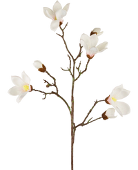 Ramo di magnolia artificiale Real Touch White 98 cm